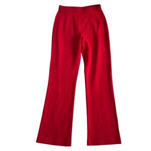 St. John Collection Womens Sz S Vintage Red High-Waisted Knit Flared Pants